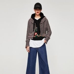 zara short tweed jacket